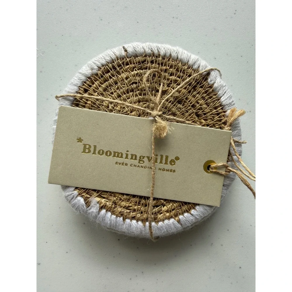 Woven Seagrass Coasters NEW Set of 4‎ Bloomingville Ever Changing Homes Neutral